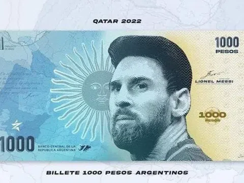 Lộ hình ảnh Messi trên tờ tiền 1000 peso của Argentina sau chiến thắng World Cup