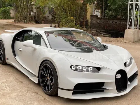 Bugatti Chiron tự chế trị giá tiền tỷ của nhóm bạn trẻ Quảng Ninh nâng cấp: Màu mới, mâm phay, đọ dáng với Kia Cerato để thấy kích thước khủng